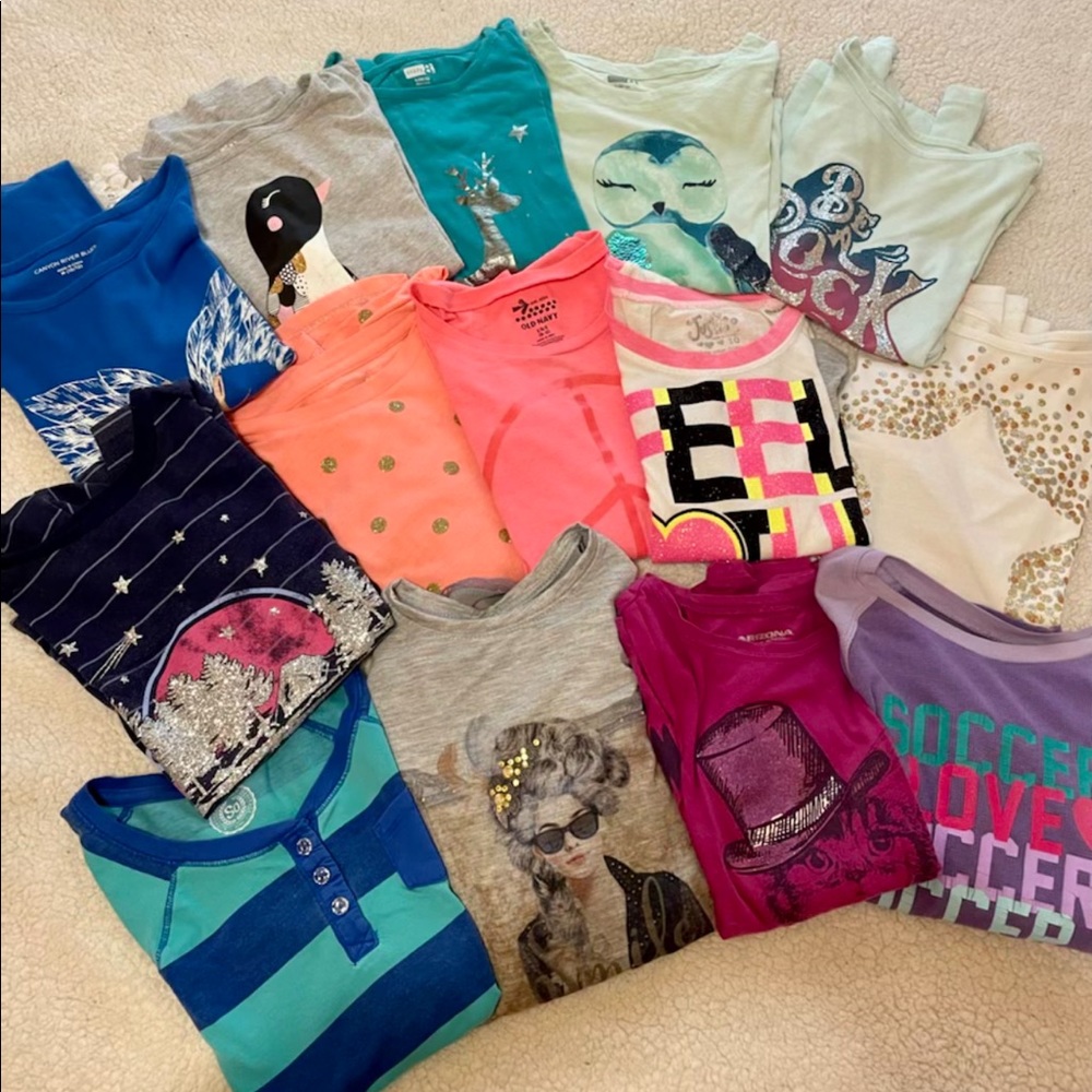 14 Piece Girls Size 10/12 Long Sleeve Tops Bundle